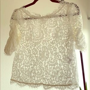 Joie XS white lace blouse. Like new!